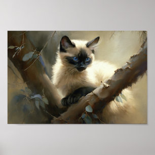 Poster Curious Climber Siamese Kitten