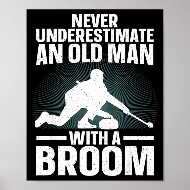 Poster Curling Art For Grandpa Men Curling Srt Curling Lo (Devant)