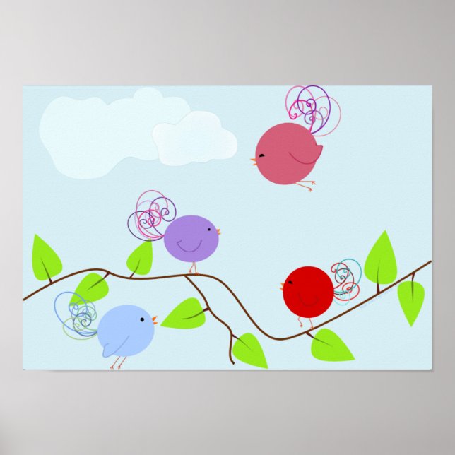 Poster Curly Birdies 1 (Devant)