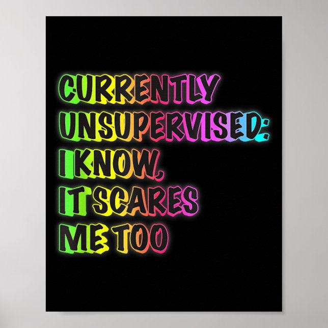 Poster Currently Unsupervised Funny Quote Humor Sarcastic (Devant)