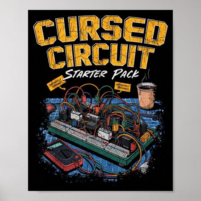 Poster Cursed Circuit Starter Pack Funny Electronics Hall (Devant)