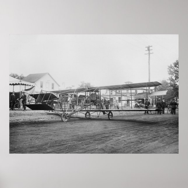 Poster Curtiss-Herring Flying Machine, début 1900 (Devant)