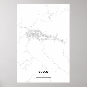 Poster Cusco, Pérou (noir sur blanc)
