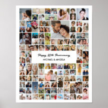 Custom 100 Photo Collage Birthday Anniversary Gift