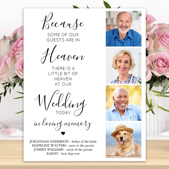 Poster Custom 4 Photo Collage Heaven Mariage Memorial (Créateur téléchargé)