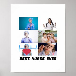 Poster Custom Best Nurse Ever 6 photo collage