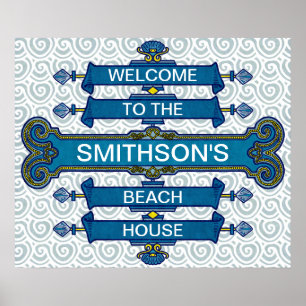 Poster Custom Blue Beach