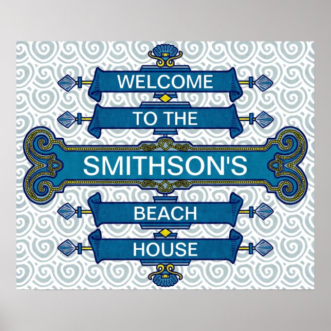 Poster Custom Blue Beach (Devant)