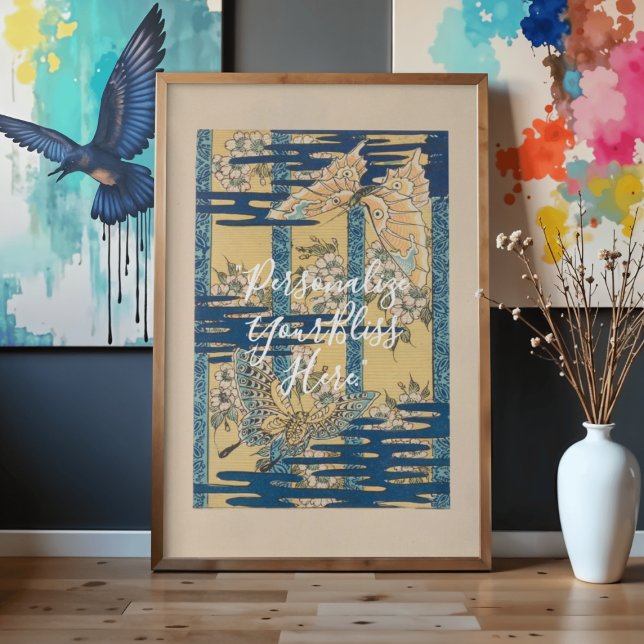 Poster CUSTOM Blue Butterfly & Cloud Pattern Art (Créateur téléchargé)