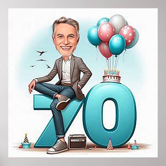 Poster "Custom caricature – Send your photo for design" (Devant)