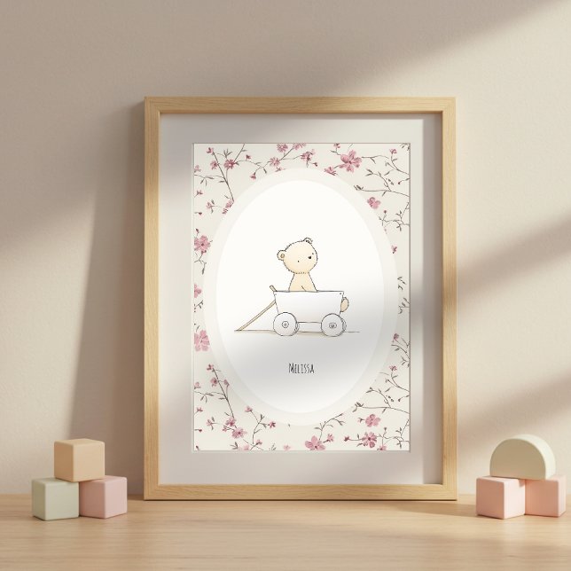 Poster Custom Cute Baby Bear Art – Name Nursery Print (Créateur téléchargé)