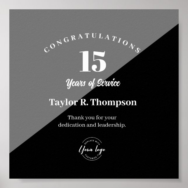 Poster Custom Employee years of service recognition logo (Devant)