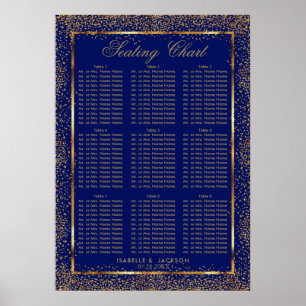 Poster Custom - Gold Confetti et Dark Blue - 9 places