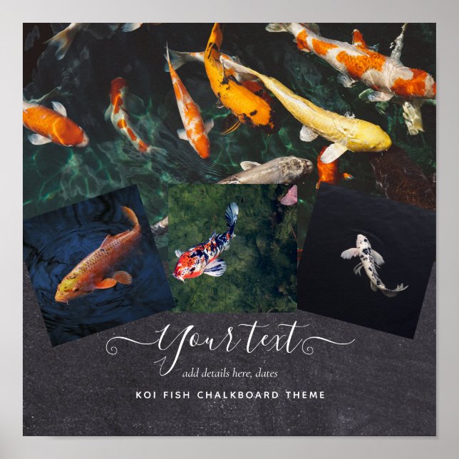 Poster Custom KOI FISH Photo Collage Cadeau Cadeau Pour H (Devant)
