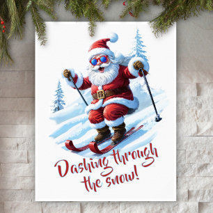 Poster Custom Modern Funny Père Noël mignon Noël