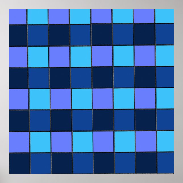 Poster Custom  Mosaic Tile & Pixel Grid Pattern (Devant)