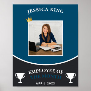 Poster Custom Navy Blue Employee Of The Month Picture
