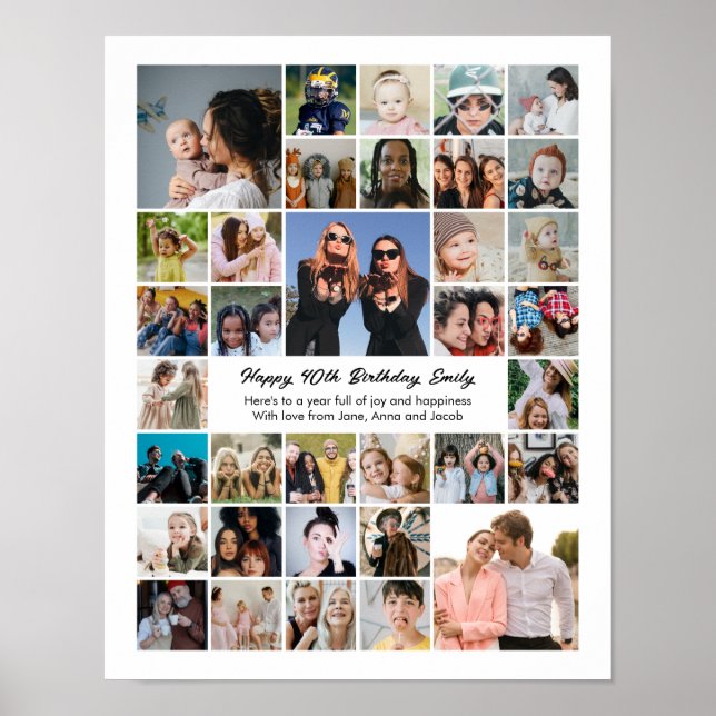 Poster Custom Photo Collage Birthday Gift (Devant)