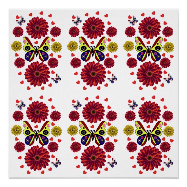 Poster Custom Spring Butterfly Floral Gift  (Devant)