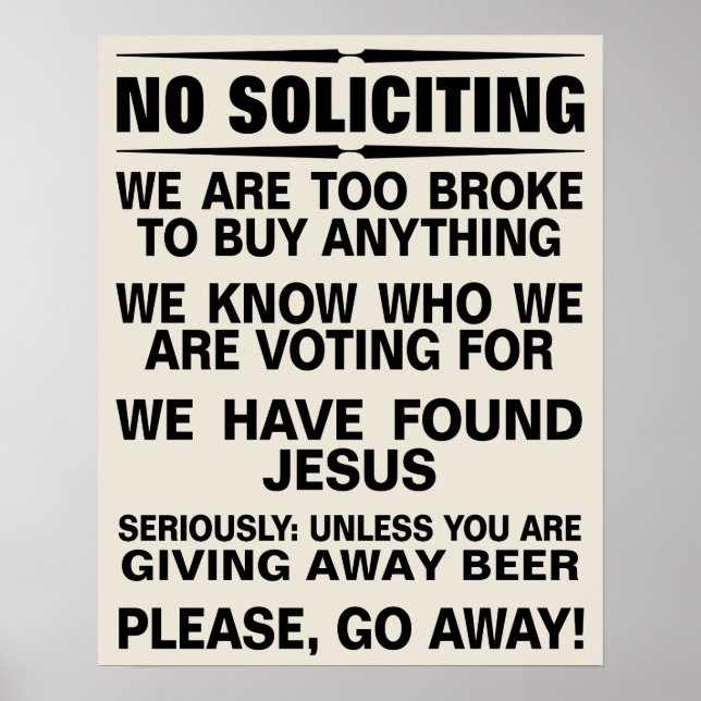 Poster Customisez votre propre signature Pas de sollicita (Devant)