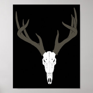 Poster Customizable White-Tailed Deer Skull