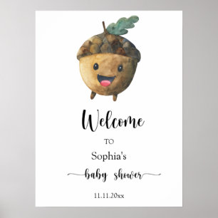 Poster Cute acorn - baby shower de bienvenue