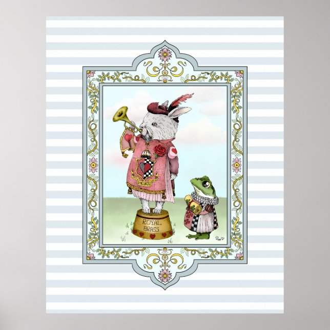 Poster Cute Alice au pays des merveilles Lapin Blanc Art  (Devant)