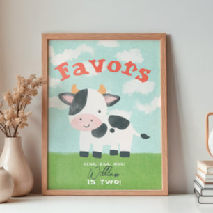 Poster Cute animal de ferme Barnyard Aquarelle Favoriser