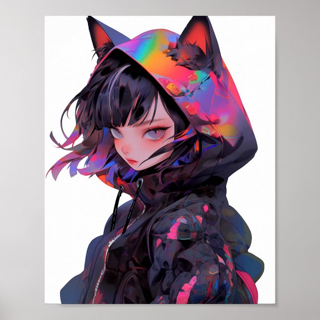 Poster Cute Anime Catgirl (Devant)