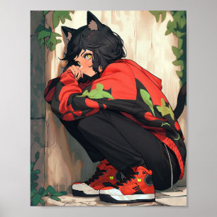Poster Cute Anime Catgirl