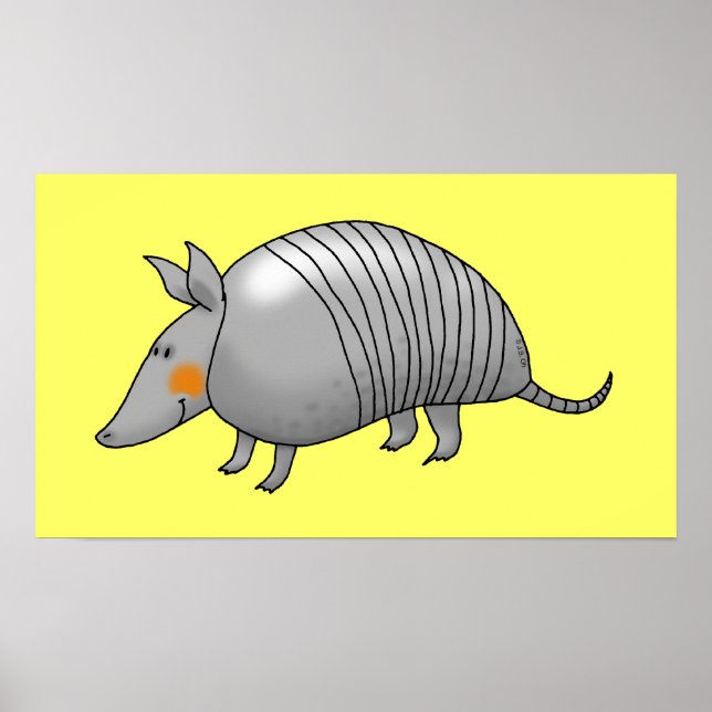 Poster Cute armadillo (Devant)