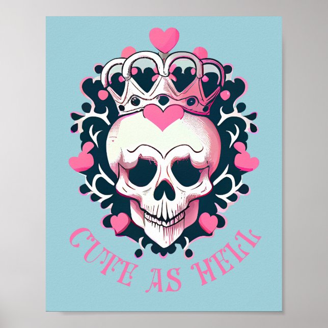 Poster Cute as Hell Crâne (Devant)