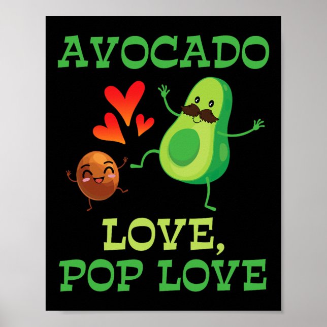 Poster Cute Avocados Danser Ensemble Avocado Love Pop Lo (Devant)