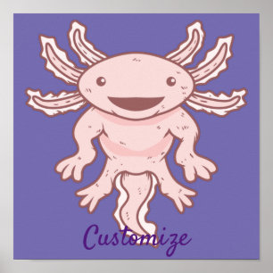 Poster Cute Axolotl rose Thunder_Cove