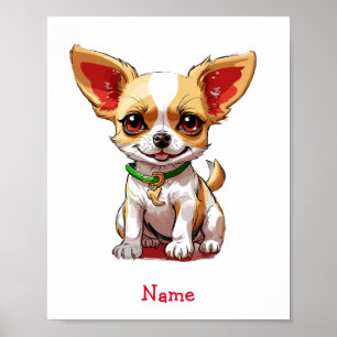 Poster Cute Baby Chihuahua Nom personnalisé