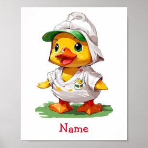 Poster Cute Baby Duck Nom personnalisé
