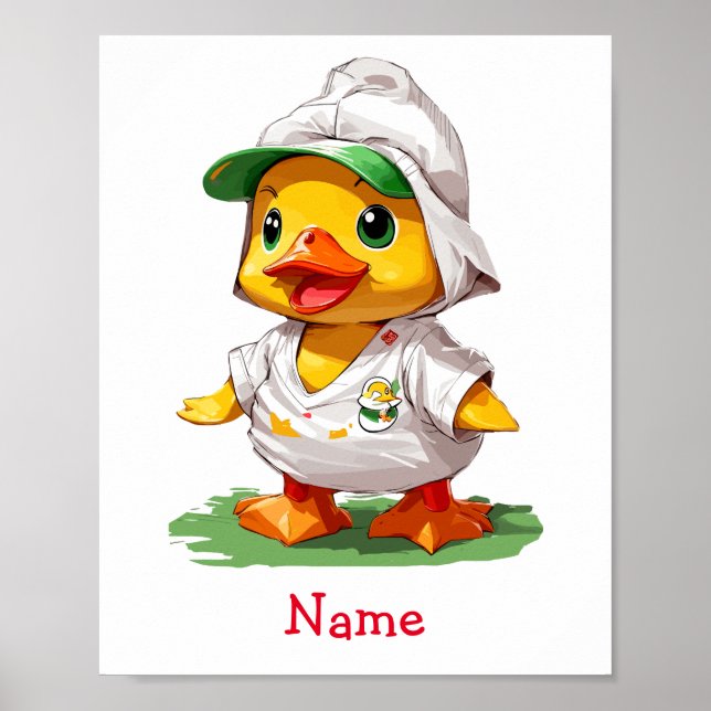 Poster Cute Baby Duck Nom personnalisé (Devant)