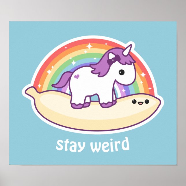 Poster Cute Banana Unicorn (Devant)