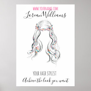 Poster Cute Boho Coiffure Mariage Coiffure Styliste Flora