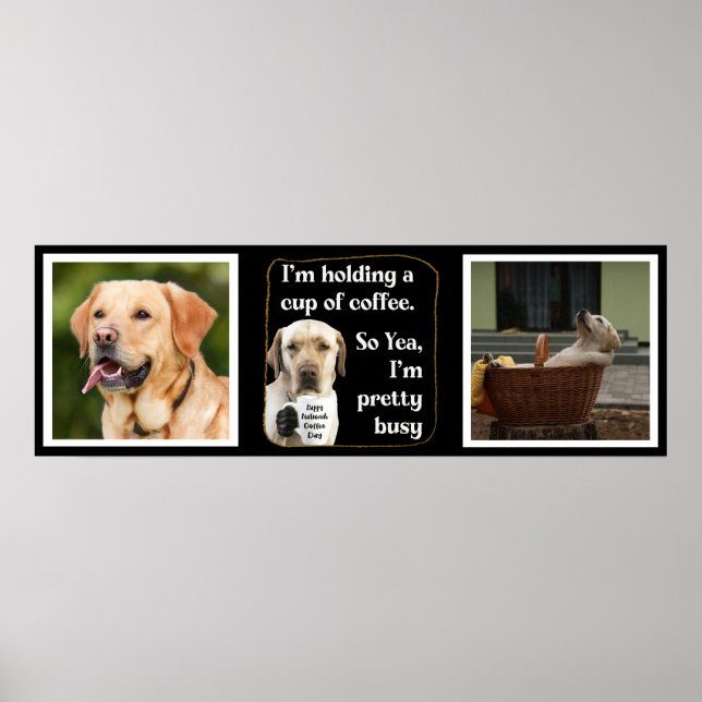 Poster Cute café-boisson Labrador personnalisé (Devant)