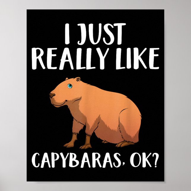 Poster Cute Capybara Art For Men Women Kids Animal Rodent (Devant)