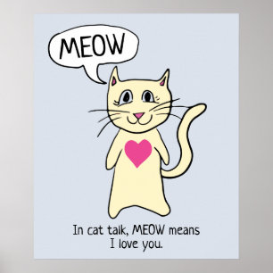 Poster Cute chat Meow