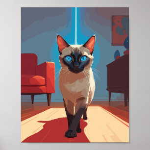 Poster Cute chat siamese