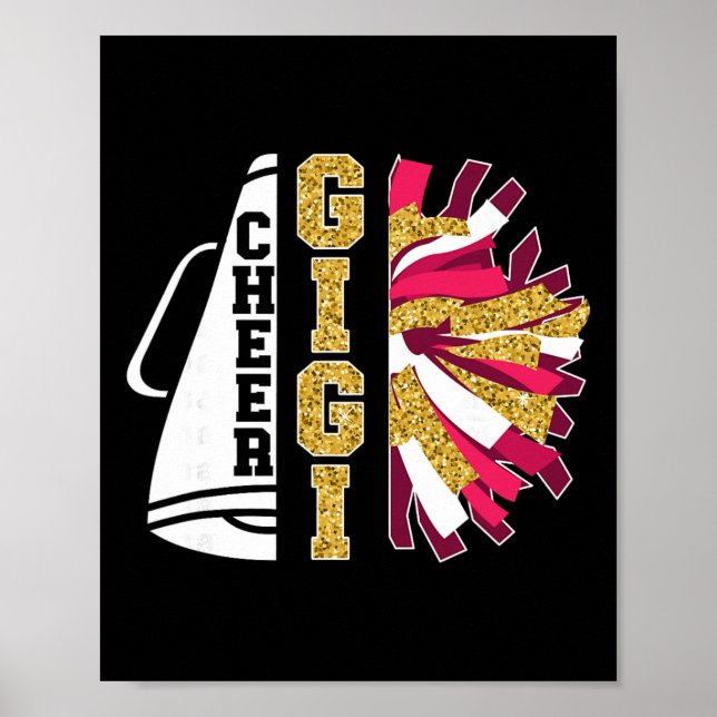 Poster Cute Cheer Gigi Of A Cheerleader Gigi Grandma  (Devant)