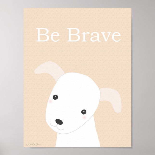 Poster Cute Chien Chien Poussée Art Print boy Nursery Déc (Devant)