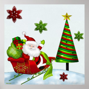 Poster Cute Classic Père Noël Whimsey