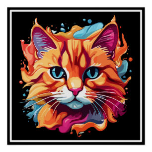Poster Cute Colorful Chat Face-87002