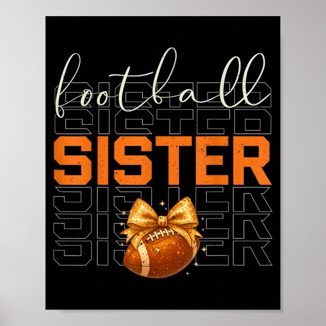 Poster Cute Coquette Bow Srt Fantasy Football Sister Foot (Devant)