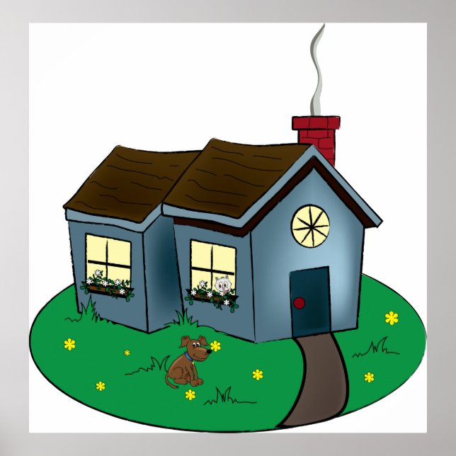 Poster Cute Cottage Home (Devant)