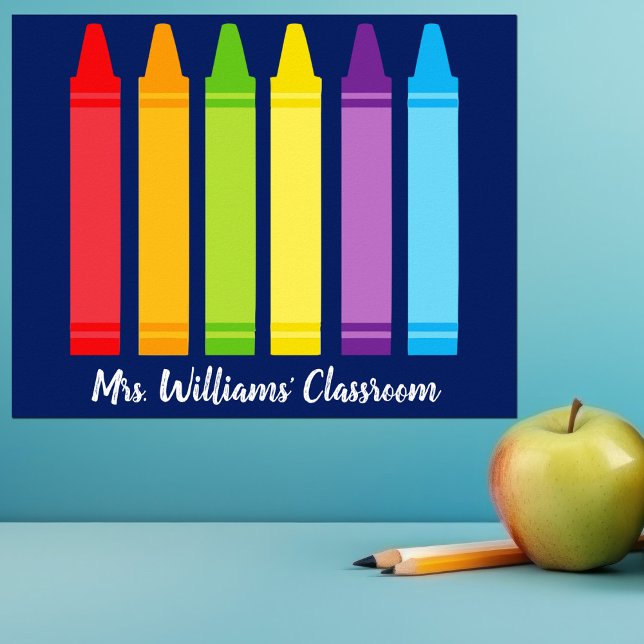 Poster Cute Crayon École élémentaire personnalisée (Créateur téléchargé)